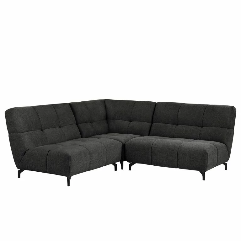 loftscape Fredriks Canapé d’angle Bellmore I – Microfibre – Noir – Sans appui-tête