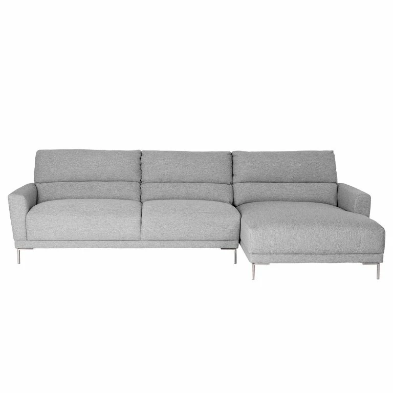 Loftscape Fredriks Canapé D’angle Burney – Tissu – Gris Clair – Méridienne Courte à Droite (vue De Face)