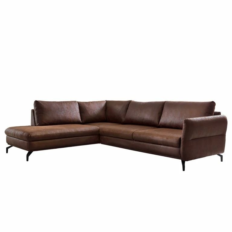 loftscape Fredriks Canapé d’angle Coker – Microfibre – Méridienne longue à gauche (vue de face)