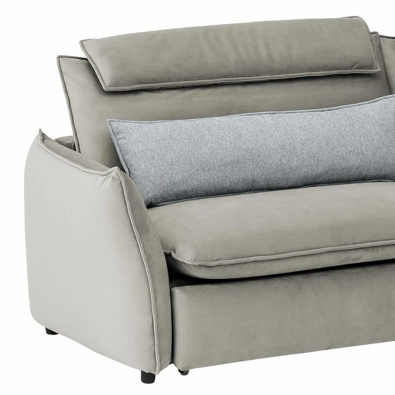 Loftscape Fredriks Canapé D’angle Coolin – Velours – Platine – Méridienne Courte à Droite (vue De Face) – Sans Fonction