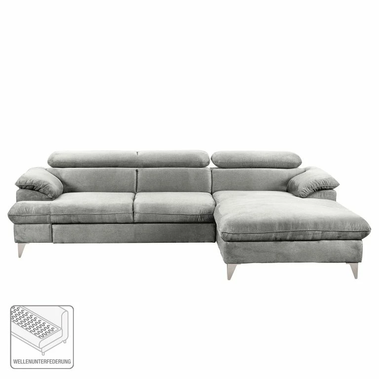 Loftscape Fredriks Canapé D’angle Coto II – Microfibre – Gris Clair – Méridienne Courte à Droite (vue De Face) – Sans Fonction