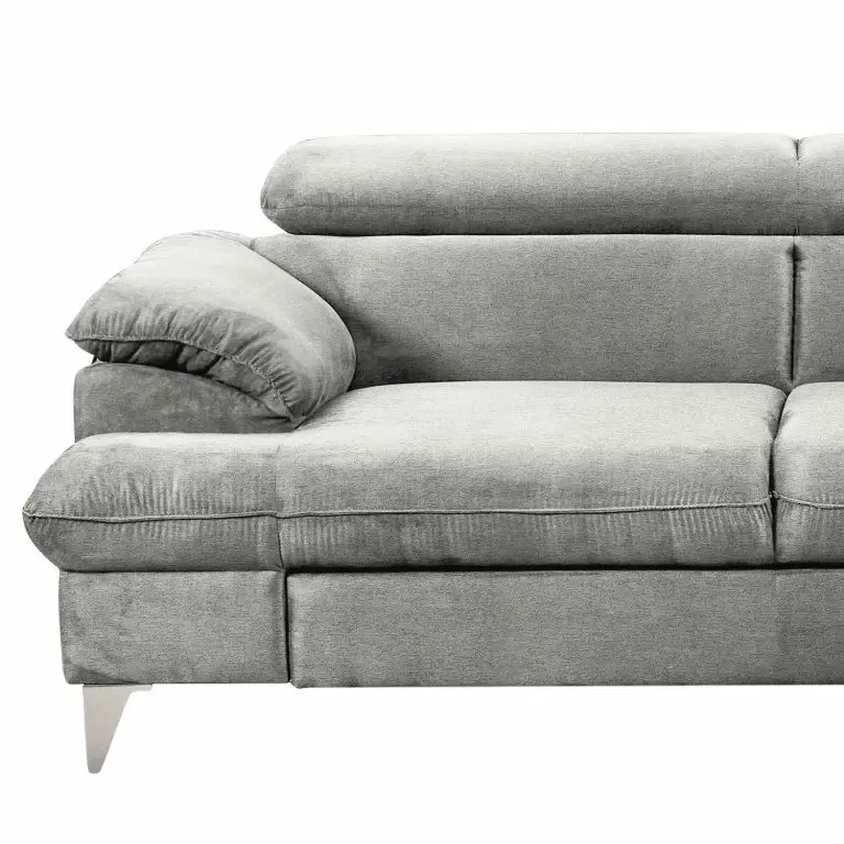 Loftscape Fredriks Canapé D’angle Coto II – Microfibre – Gris Clair – Méridienne Courte à Droite (vue De Face) – Sans Fonction