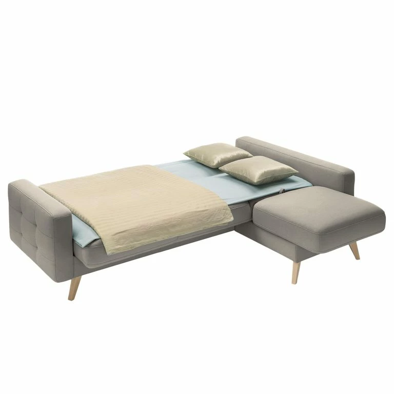 Loftscape Fredriks Canapé D’angle Cropwell – Tissu – Tissu Ramse: Marron Clair – Méridienne Courte à Droite (vue De Face)