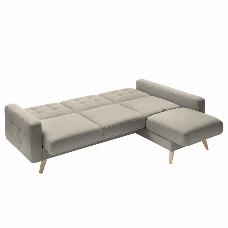 Loftscape Fredriks Canapé D’angle Cropwell – Tissu – Tissu Ramse: Marron Clair – Méridienne Courte à Droite (vue De Face)