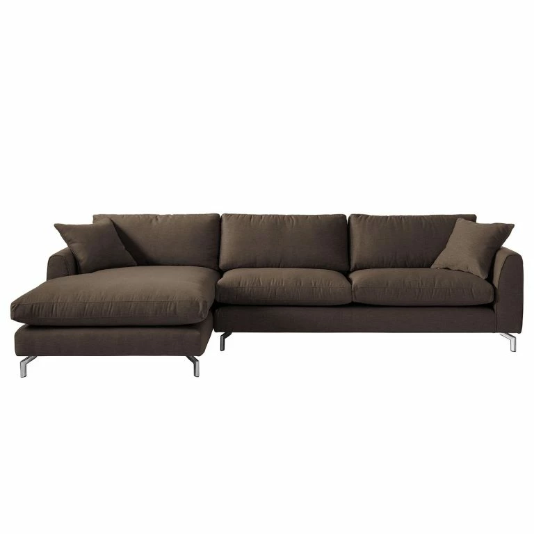 Loftscape Fredriks Canapé D’angle Crotto Tissu – Expresso – Méridienne Courte à Gauche (vue De Face)