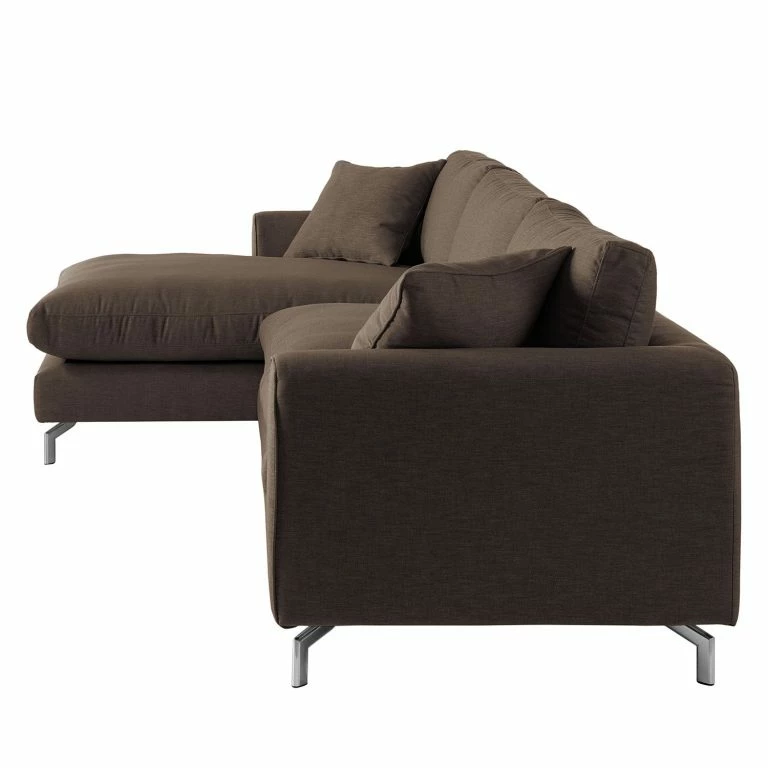 Loftscape Fredriks Canapé D’angle Crotto Tissu – Expresso – Méridienne Courte à Gauche (vue De Face)