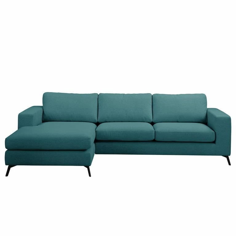 Loftscape Fredriks Canapé D‘angle Denny II – Tissu – Bleu Pétrole – Méridienne Courte à Gauche (vue De Face)