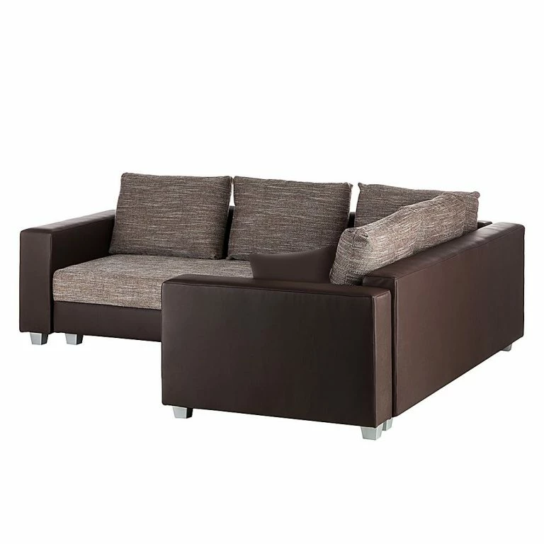 Loftscape Fredriks Canapé D’angle Dublin I (convertible) – Marron Foncé / Cappuccino – Largeur : 254 Cm