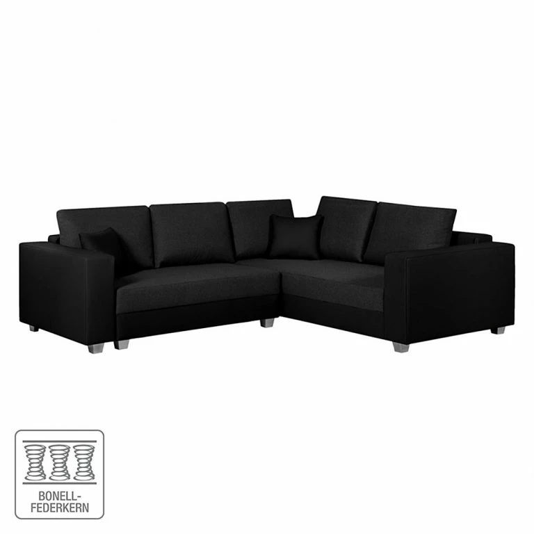 loftscape Fredriks Canapé d’angle Dublin I (convertible) – Noir – Largeur : 254 cm