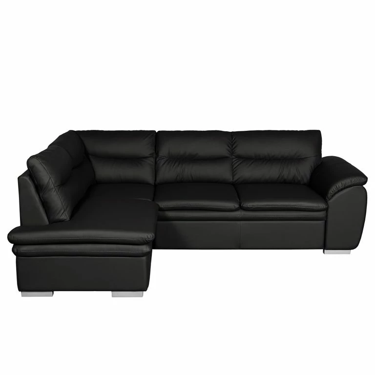 Loftscape Fredriks Canapé D’angle Elkin – Imitation Cuir – Noir – Méridienne Longue à Gauche (vue De Face) – Sans Fonction