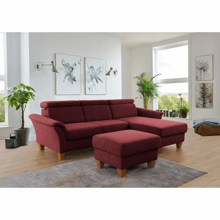 Loftscape Fredriks Canapé D’angle Estufa – Tissage à Plat – Tissu Amra: Rose Vieilli – Méridienne Courte à Droite (vue De Face) – Sans Fonction Couchage