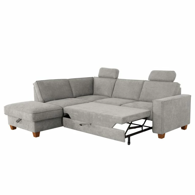 Loftscape Fredriks Canapé D’angle Ford Point – Tissage à Plat – Tissu Palila: Granite – Méridienne Longue à Gauche (vue De Face) – Avec Fonction Couchage