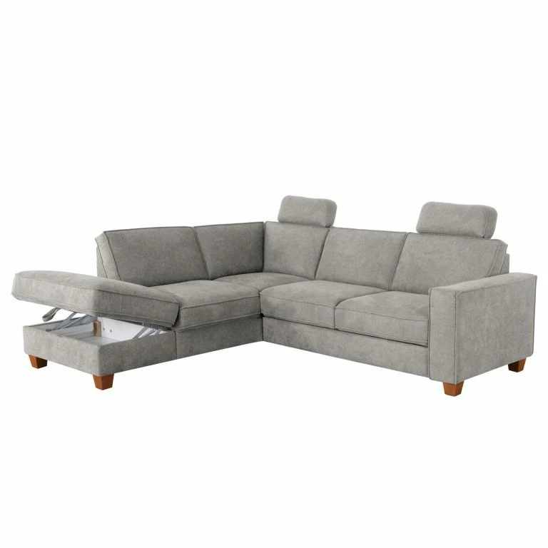 Loftscape Fredriks Canapé D’angle Ford Point – Tissage à Plat – Tissu Palila: Granite – Méridienne Longue à Gauche (vue De Face) – Avec Fonction Couchage