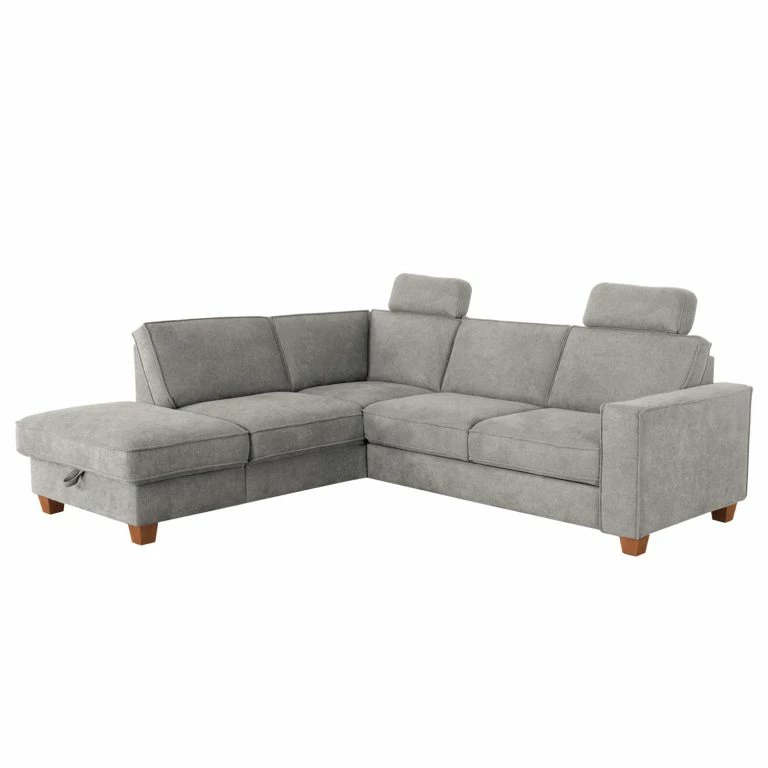 Loftscape Fredriks Canapé D’angle Ford Point – Tissage à Plat – Tissu Palila: Granite – Méridienne Longue à Gauche (vue De Face) – Avec Fonction Couchage