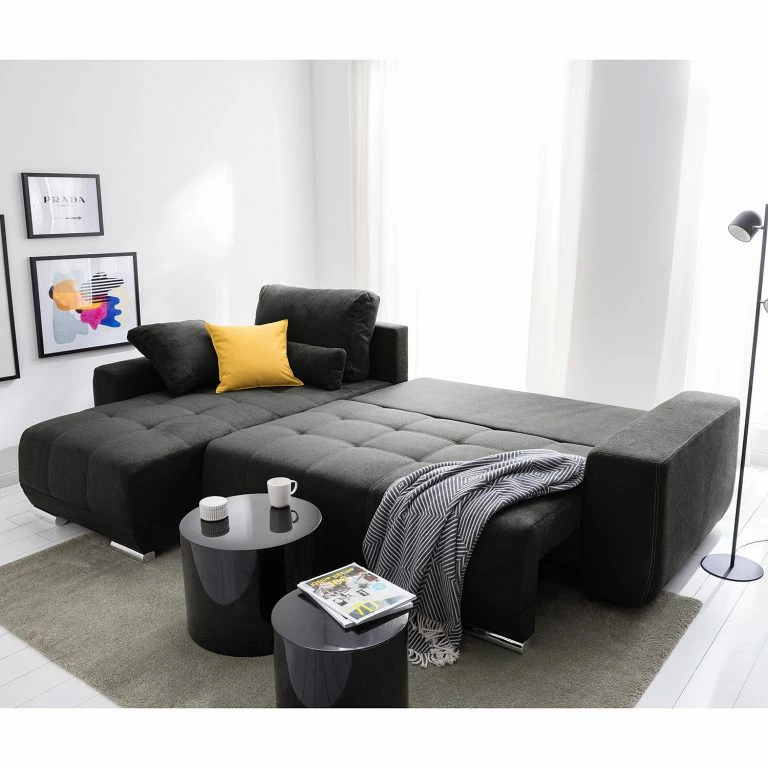 Loftscape Fredriks Canapé D’angle Galilea (convertible) – Microfibre Bobil: Gris Foncé