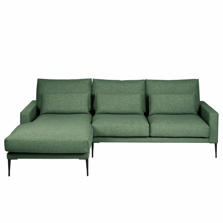 Loftscape Fredriks Canapé D’angle Garlin – Tissu – Tissu Sogol: Vert – Méridienne Courte à Gauche (vue De Face)
