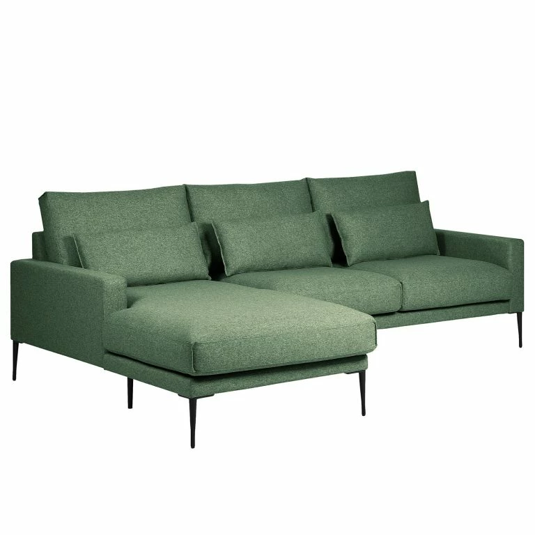 Loftscape Fredriks Canapé D’angle Garlin – Tissu – Tissu Sogol: Vert – Méridienne Courte à Gauche (vue De Face)