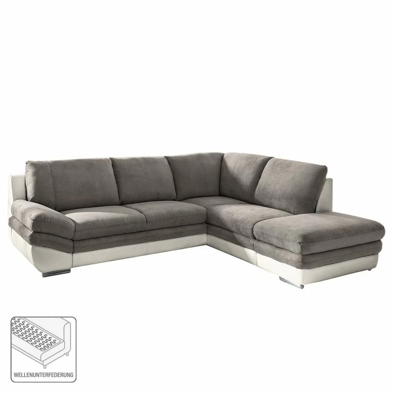 Loftscape Fredriks Canapé D’angle Gerton – Blanc Gris – Méridienne Longue à Droite (vue De Face)