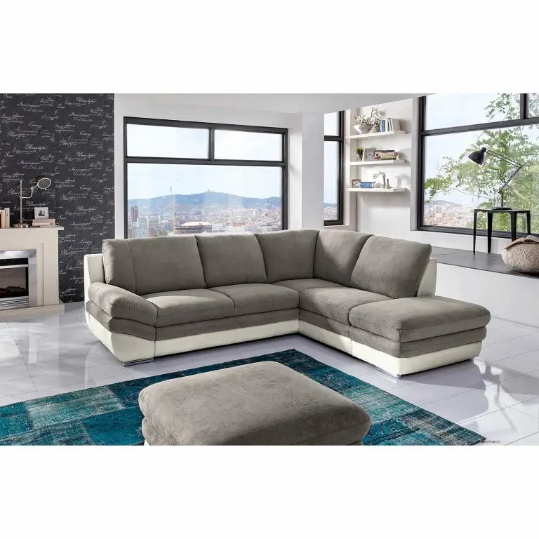 Loftscape Fredriks Canapé D’angle Gerton – Blanc Gris – Méridienne Longue à Droite (vue De Face)