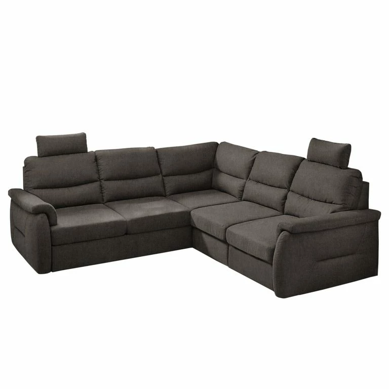 loftscape Fredriks Canapé d’angle Gladwin – Microfibre Ranu: Gris minéral – Fonction lit à gauche (vue de face)