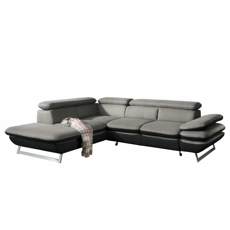 loftscape Fredriks Canapé d’angle Graford I – Tissage à plat – Méridienne longue à gauche (vue de face) – Fonction couchage