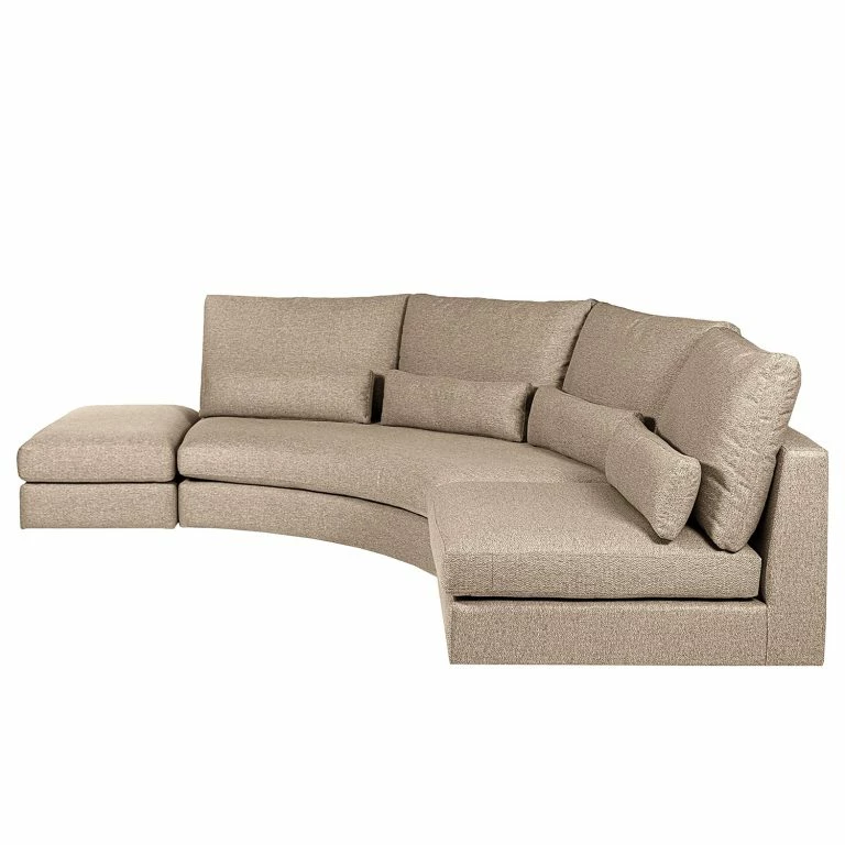 Loftscape Fredriks Canapé D’angle Gurat – Tissu – Tissu Sada: Beige – Méridienne Longue à Gauche (vue De Face)