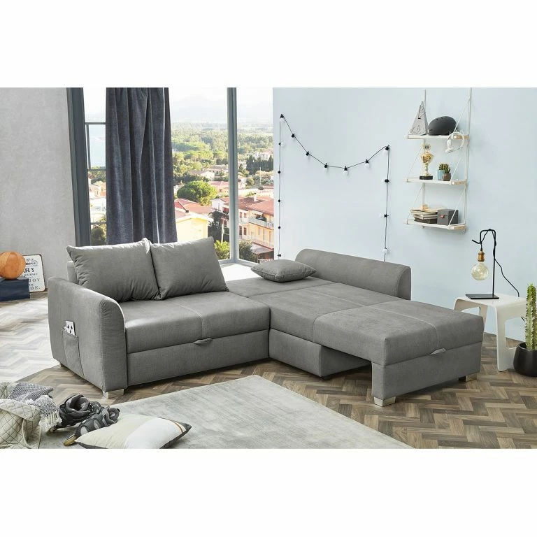 Loftscape Fredriks Canapé D’angle Jaru II – Microfibre – Gris
