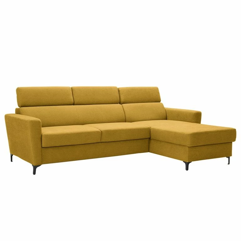 Loftscape Fredriks Canapé D’angle Landaff I – Tissu – Tissu Sioma: Jaune Moutarde – Méridienne Courte à Droite (vue De Face) – Sans Fonction Couchage – Sans Repose-pieds