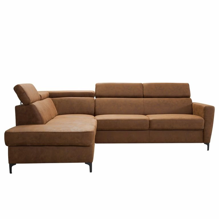 Loftscape Fredriks Canapé D’angle Landaff – Microfibre – Microfibre Torne: Marron Chevreuil – Méridienne Longue à Gauche (vue De Face) – Sans Fonction Couchage – Sans Repose-pieds