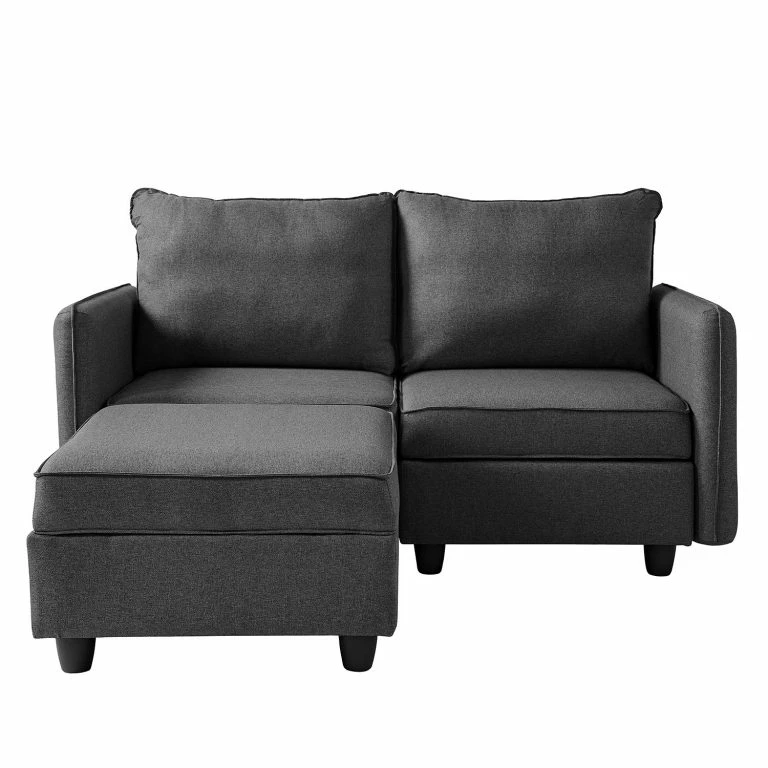 Loftscape Fredriks Canapé D’angle Lavara IV – Tissu – Gris Foncé