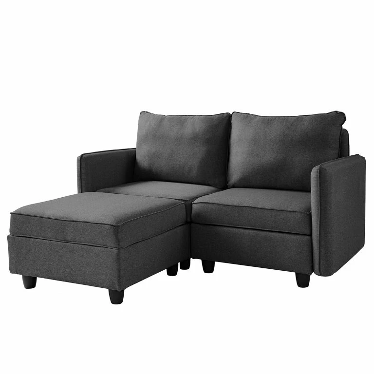 loftscape Fredriks Canapé d’angle Lavara IV – Tissu – Gris foncé