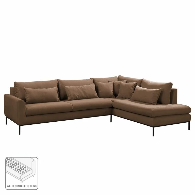 Loftscape Fredriks Canapé D’angle Luosto – Tissage à Plat – Nougat – Méridienne Longue à Droite (vue De Face)