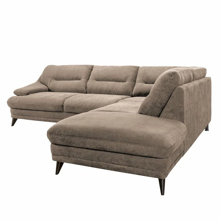 Loftscape Fredriks Canapé D’angle Lutz I – Microfibre – Taupe – Méridienne Longue à Gauche (vue De Face)