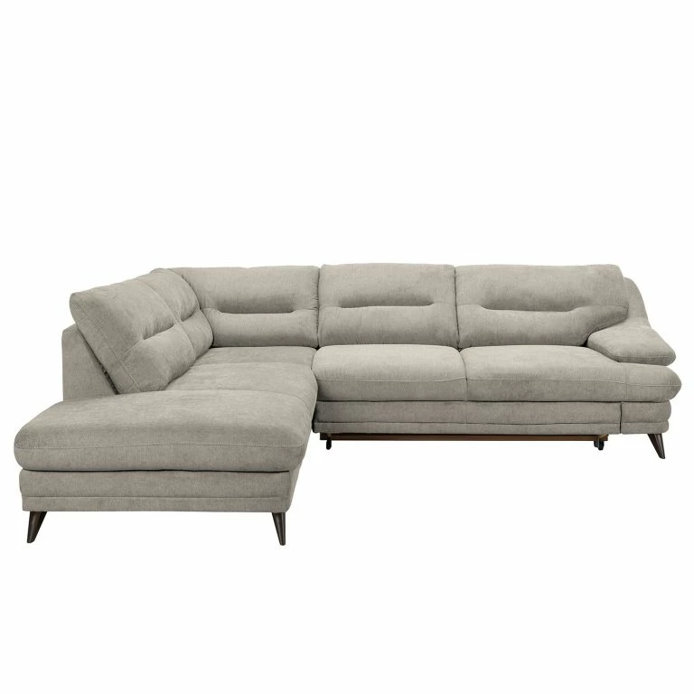 Loftscape Fredriks Canapé D’angle Lutz III – Microfibre – Gris Sable – Méridienne Longue à Gauche (vue De Face)