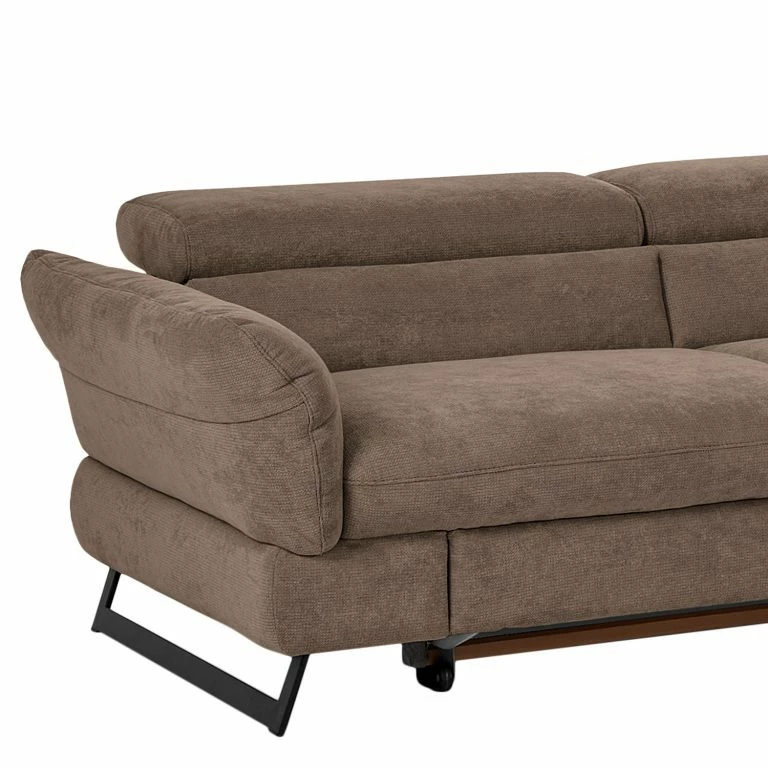 Loftscape Fredriks Canapé D’angle Manson – Microfibre – Taupe – Méridienne Longue à Droite (vue De Face) – Fonction Couchage