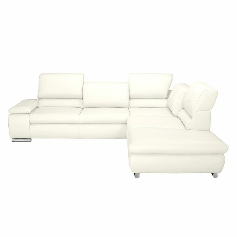 Loftscape Fredriks Canapé D’angle Masca – Imitation Cuir Blanc – Méridienne à Droite (vue De Face)