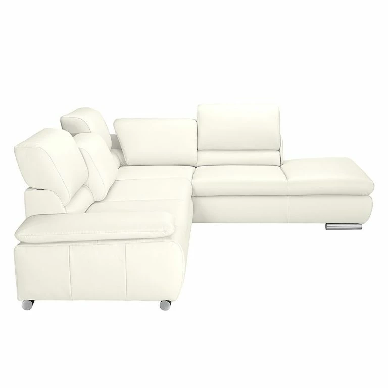 Loftscape Fredriks Canapé D’angle Masca – Imitation Cuir Blanc – Méridienne à Droite (vue De Face)