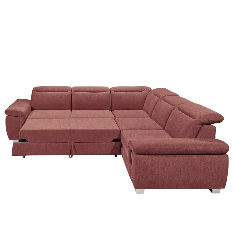 Loftscape Fredriks Canapé D’angle Mayhill – Tissu – Tissu Roge: Rose Vieilli – Fonction Lit à Gauche (vue De Face)