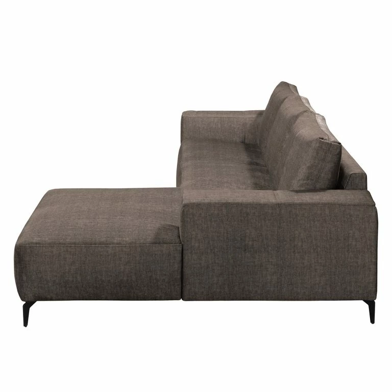 Loftscape Fredriks Canapé D’angle Mazy – Microfibre – Gris Minéral – Méridienne Courte à Droite (vue De Face)