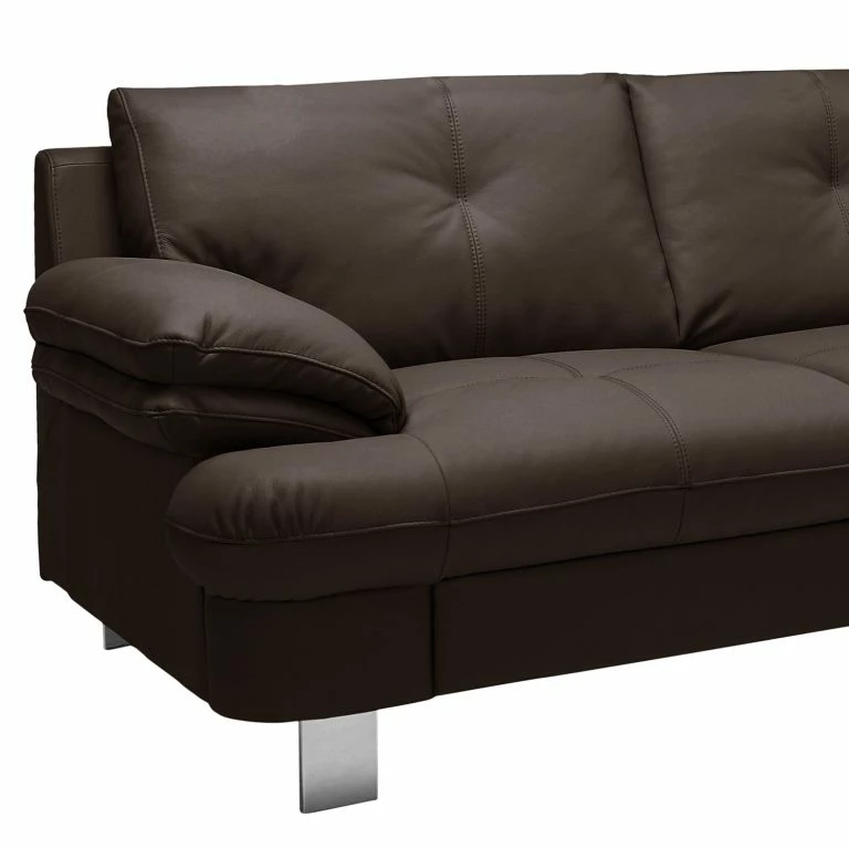 Loftscape Fredriks Canapé D’angle NoDa – Cuir Véritable – Marron Foncé – Méridienne Longue à Droite (vue De Face) – Sans Fonction