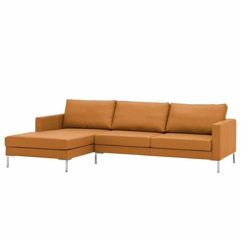 Loftscape Fredriks Canapé D’angle Portobello Cuir Véritable – Cuir Véritable Gad : Cognac I – Largeur : 251 Cm – Méridienne Courte à Gauche (vue De Face)