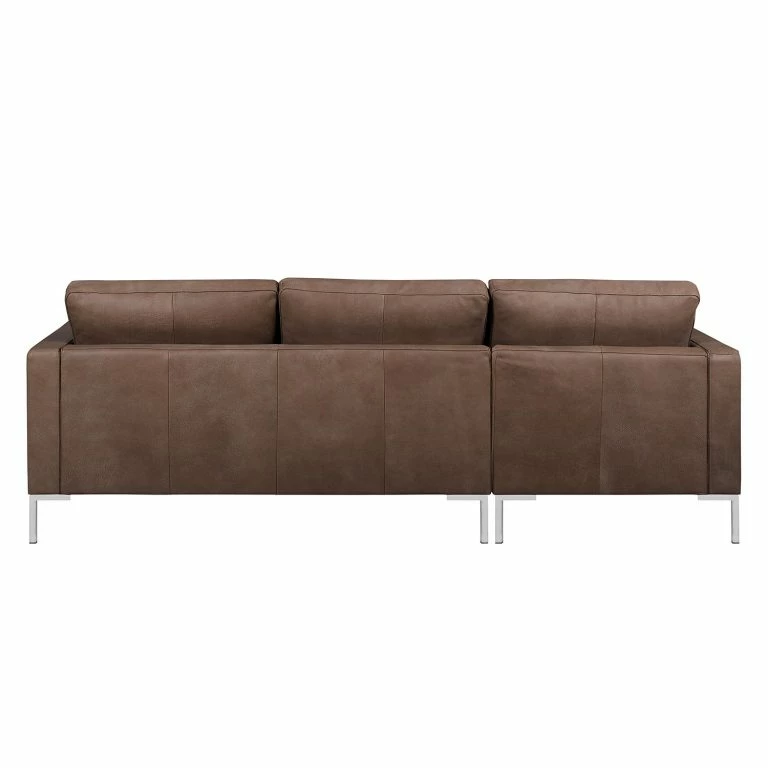 Loftscape Fredriks Canapé D’angle Portobello IV – Cuir – Cuir Véritable Custo : Marron Foncé – Largeur : 207 Cm – Méridienne Courte à Gauche (vue De Face)