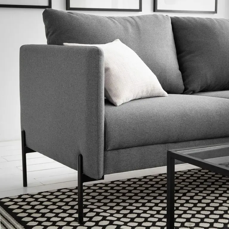 Loftscape Fredriks Canapé D’angle Pratt – Tissu – Gris Foncé – Méridienne Courte à Droite (vue De Face)