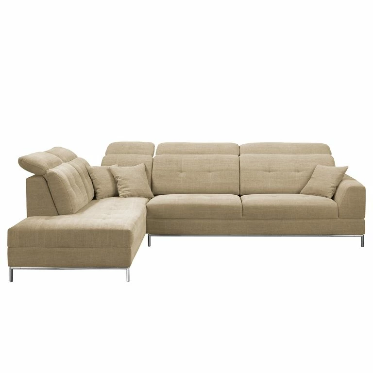 Loftscape Fredriks Canapé D’angle Raisio – Tissu – Biscuit – Méridienne Longue à Gauche (vue De Face)