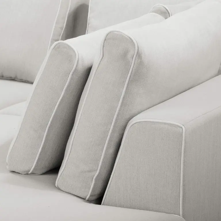 Loftscape Fredriks Canapé D’angle Ranua – Tissu – Galet – Méridienne Longue à Droite (vue De Face)