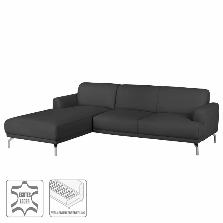 Loftscape Fredriks Canapé D’angle Sisto II – Anthracite – Méridienne Courte à Gauche (vue De Face)