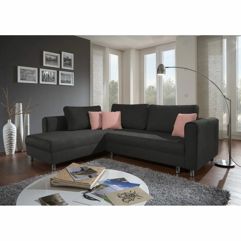 Loftscape Fredriks Canapé D’angle Sulka – Microfibre – Microfibre Enza: Anthracite / Mauve