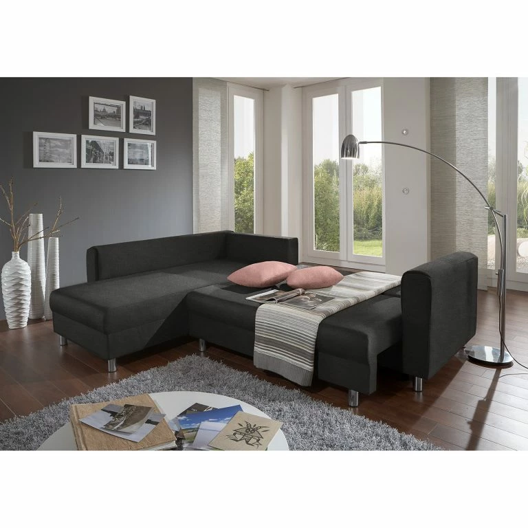 Loftscape Fredriks Canapé D’angle Sulka – Microfibre – Microfibre Enza: Anthracite / Mauve