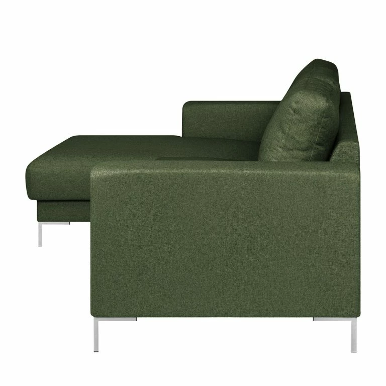 Loftscape Fredriks Canapé D’angle Summer – Étoffe Tissée Mavie: Vert Foncé – Méridienne Courte à Gauche (vue De Face) – Sans Fonction Couchage