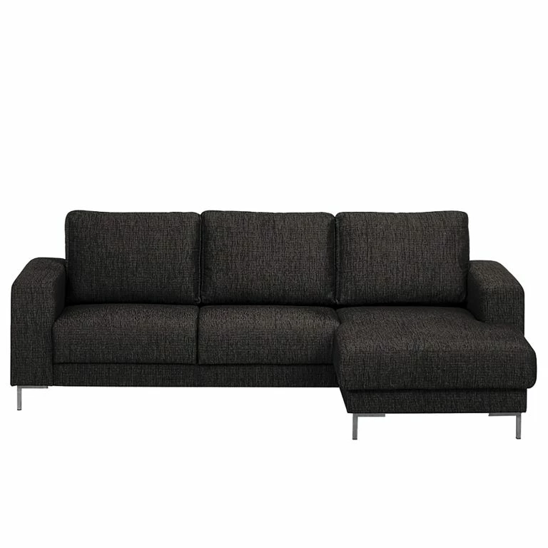 Loftscape Fredriks Canapé D’angle Summer – Tissu Madu: Noir – Méridienne Courte à Droite (vue De Face) – Sans Fonction Couchage